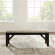 Pemberly Row Wood Bench with Upholstered Slate and Cream Linen Seat