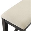 Pemberly Row Wood Bench with Upholstered Slate and Cream Linen Seat