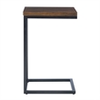 Pemberly Row C Table with Stained Wood Top and Black Metal Base