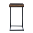 Pemberly Row C Table with Stained Wood Top and Black Metal Base