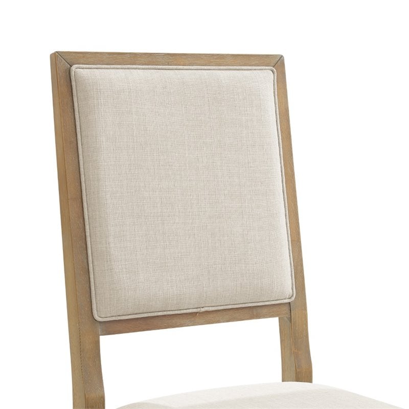 Pemberly Row 2 Piece Upholstered Back Chair Set in Rustic Brown