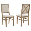 Pemberly Row 2 Piece Upholstered Back Chair Set in Rustic Brown