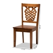 Pemberly Row Walnut Brown Dining Chair in Oak Wood (Set of 2)
