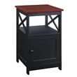 Pemberly Row Oxford End Table with Cabinet in Cherry/Black Finish