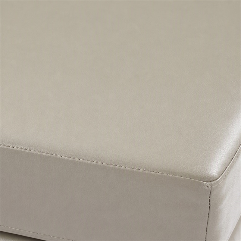 Pemberly Row Ottoman Modular Component with Chrome Base in Smoke Gray