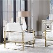 Pemberly Row Cardoni Iron Glass and Linen Table Lamp in White