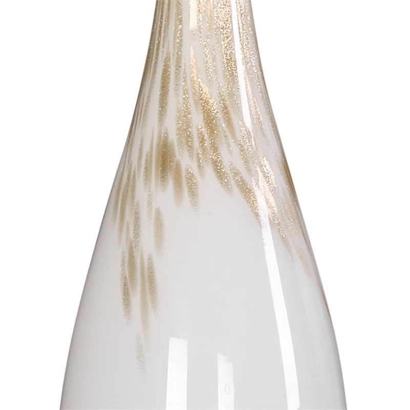 Pemberly Row Cardoni Iron Glass and Linen Table Lamp in White