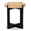 Pemberly Row Horace Brown Wood and Black Metal Industrial End Table
