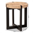 Pemberly Row Horace Brown Wood and Black Metal Industrial End Table