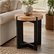 Pemberly Row Horace Brown Wood and Black Metal Industrial End Table