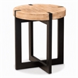 Pemberly Row Horace Brown Wood and Black Metal Industrial End Table