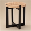 Pemberly Row Horace Brown Wood and Black Metal Industrial End Table