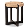 Pemberly Row Horace Brown Wood and Black Metal Industrial End Table