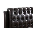 Pemberly Row Faux Leather Twin Upholstered Bed in Dark Brown Finish