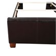 Pemberly Row Faux Leather Twin Upholstered Bed in Dark Brown Finish