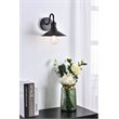 Pemberly Row 1-Light Black Metal Wall Sconce with Cone Shade