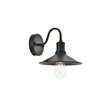 Pemberly Row 1-Light Black Metal Wall Sconce with Cone Shade