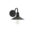 Pemberly Row 1-Light Black Metal Wall Sconce with Cone Shade