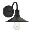 Pemberly Row 1-Light Black Metal Wall Sconce with Cone Shade