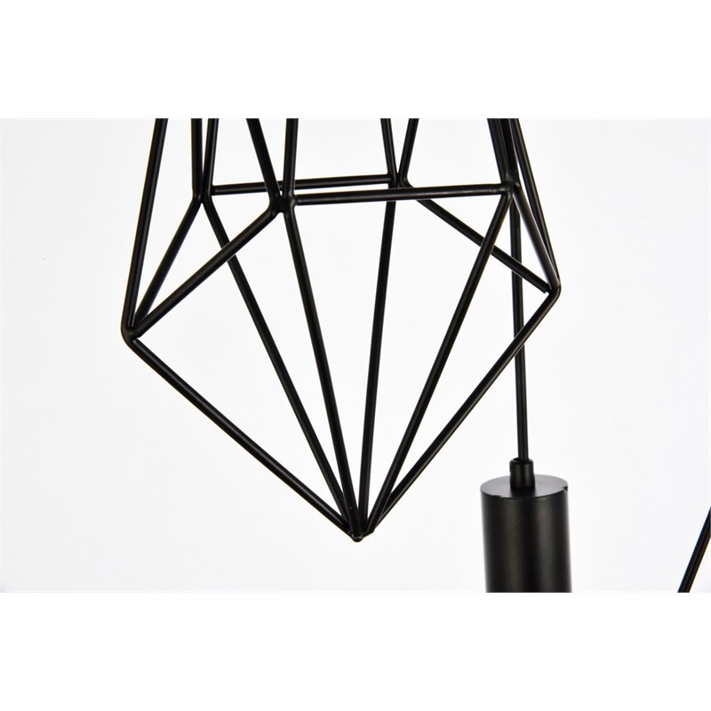Pemberly Row 3-Light Transitional Metal Pendant in Black