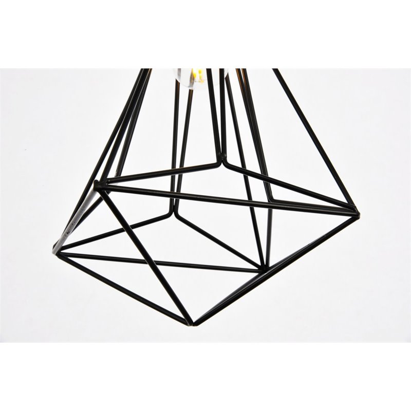 Pemberly Row 3-Light Transitional Metal Pendant in Black