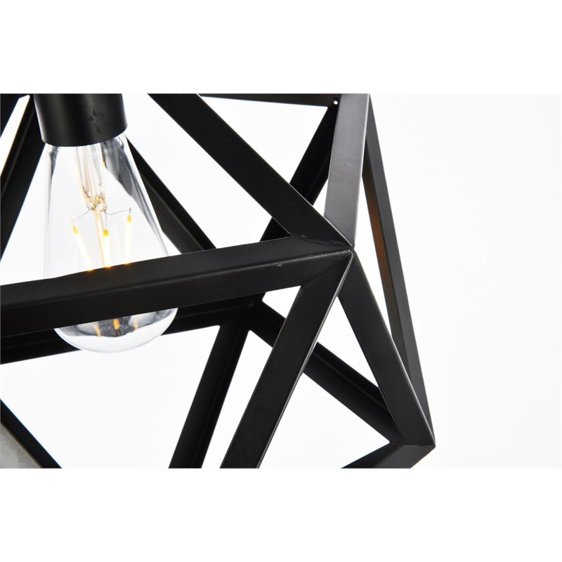 Pemberly Row 3-Light Transitional Metal Pendant in Black