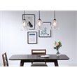 Pemberly Row 3-Light Mid-Century Metal Pendant in Black and Clear