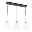 Pemberly Row 3-Light Mid-Century Metal Pendant in Black and Clear