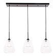Pemberly Row 3-Light Mid-Century Metal Pendant in Black and Clear