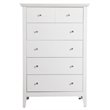 Pemberly Row Wood Veneer 5-Drawer Bedroom Chest in White