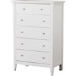 Pemberly Row Wood Veneer 5-Drawer Bedroom Chest in White
