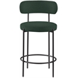 Pemberly Row Set of 2 Boucle Fabric Counter Stools in Green