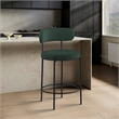 Pemberly Row Set of 2 Boucle Fabric Counter Stools in Green