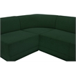Pemberly Row Modular Sectional in Green Boucle Fabric with Curved Corners