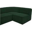 Pemberly Row Modular Sectional in Green Boucle Fabric with Curved Corners