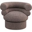 Pemberly Row Swivel Accent Chair in Brown Linen Textured Fabric with Tufting