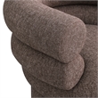 Pemberly Row Swivel Accent Chair in Brown Linen Textured Fabric with Tufting