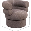 Pemberly Row Swivel Accent Chair in Brown Linen Textured Fabric with Tufting