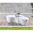 Pemberly Row 59.5 in White Marble Finish Indoor/Outdoor Concrete Coffee Table