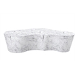 Pemberly Row 59.5 in White Marble Finish Indoor/Outdoor Concrete Coffee Table