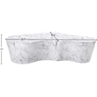 Pemberly Row 59.5 in White Marble Finish Indoor/Outdoor Concrete Coffee Table