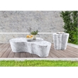Pemberly Row 59.5 in White Marble Finish Indoor/Outdoor Concrete Coffee Table