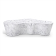 Pemberly Row 59.5 in White Marble Finish Indoor/Outdoor Concrete Coffee Table