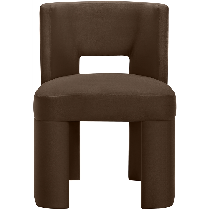 Pemberly Row Brown Velvet Performance Fabric Dining Chair (Set of 2)