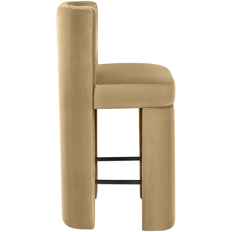 Pemberly Row Camel Velvet Performance Counter Stool (Set of 2)