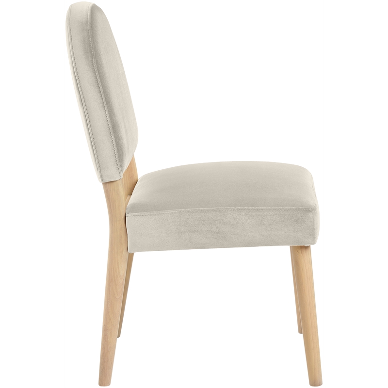 Pemberly Row Cream Velvet Upholstered Dining Chair (Set of 2)