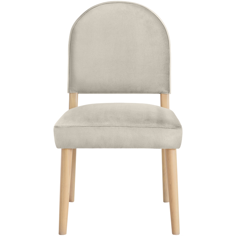 Pemberly Row Cream Velvet Upholstered Dining Chair (Set of 2)