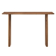 Pemberly Row Mango Wood Console Table with Adjustable Foot Pads in Walnut