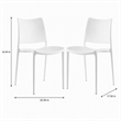 Pemberly Row Polypropylene Plastic Dining Side Chair in White (Set of 2)
