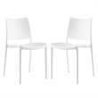 Pemberly Row Polypropylene Plastic Dining Side Chair in White (Set of 2)